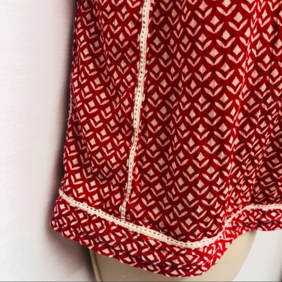 Joe Fresh Red White Boho Style Racerback Top - Picture 6 of 16